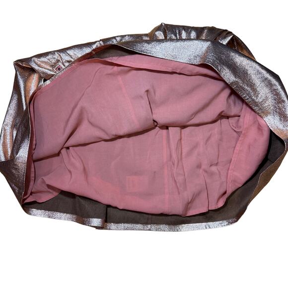 Moulinette Soeur Foil Cooper Pleated Skirt Size XS Rose Gold Anthropologie Rave - Picture 6 of 7